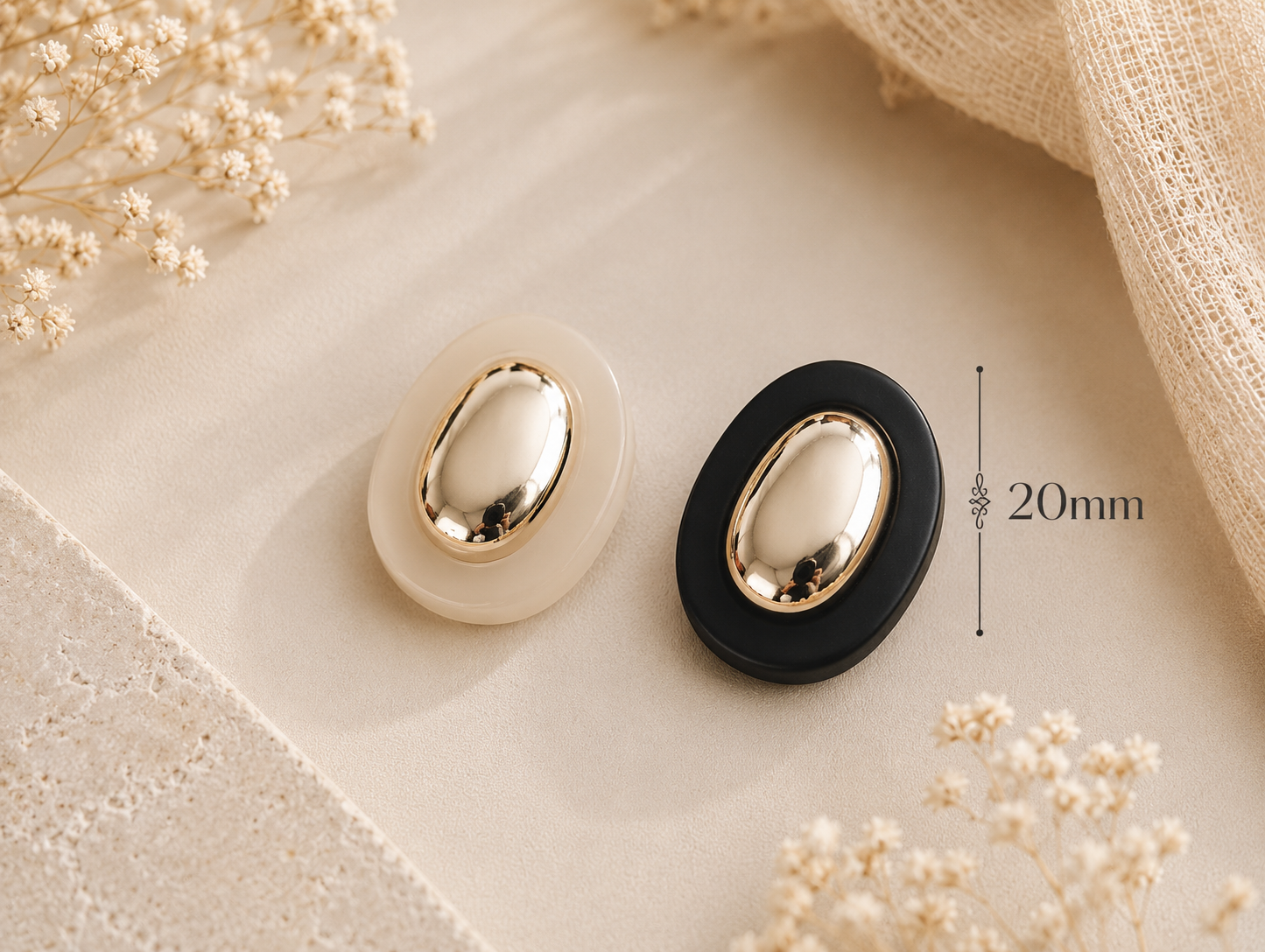 52037322-af67-4291-8db0-d64054808bf7 Guziki ozdobne eleganckie stylowe 20mm - 2 szt - obrazek 2